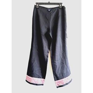 Ann Taylor Petites Woman's 100%‎ Silk Pants Size 6P Floral Event Holiday Artsy